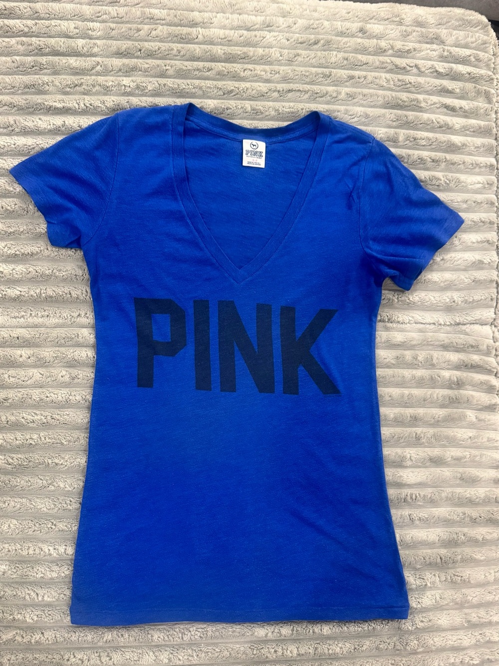PINK Victoria's Secret Blue V-neck Tee